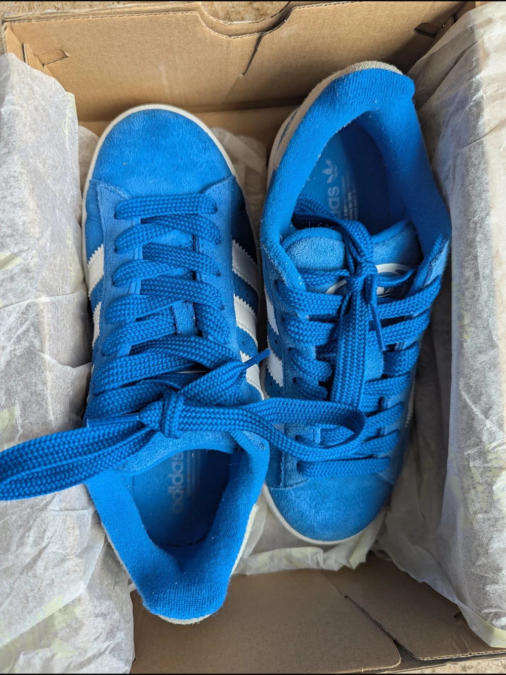 adidas Campus Suede Sneakers in Vibrant Blue with White Stripes